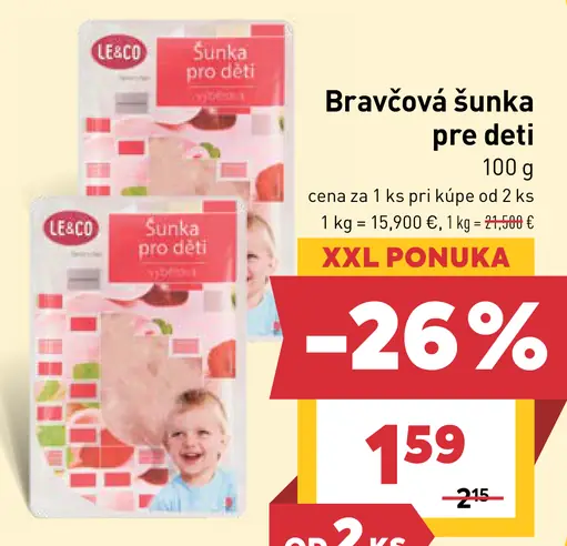 Le & Co Bravčová šunka pre deti