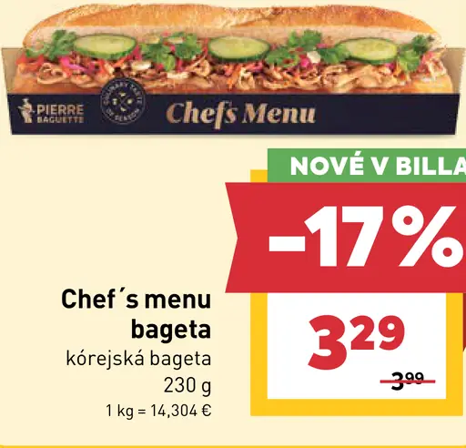 Chef’s menu bageta kórejská