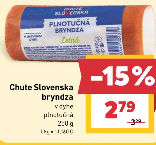 Chute Slovenska bryndza plnotučná v dyhe