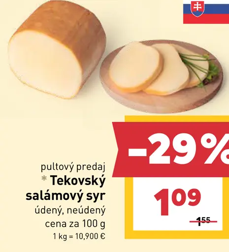 Tekovský salámový syr údený