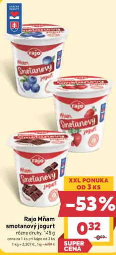 Rajo Mňam Smotanový jogurt čučoriedka