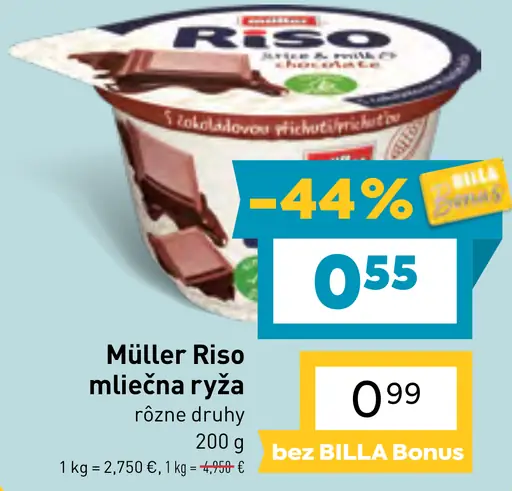 Müller Riso mliečna ryža rôzne druhy