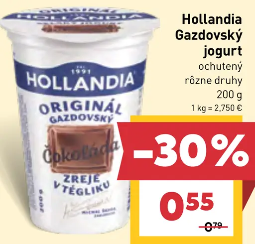 Hollandia originál gazdovský jogurt rôzne druhy