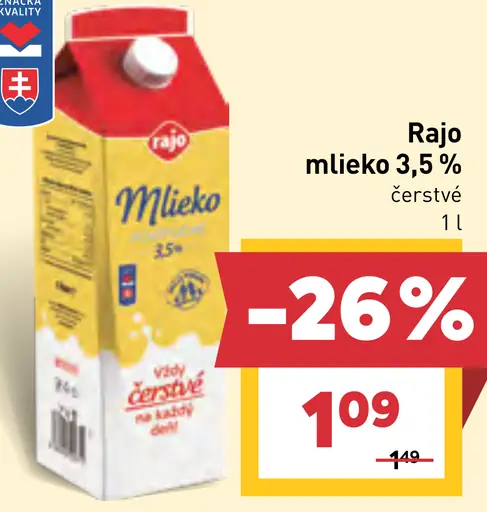 Rajo čerstvé mlieko 3,5%