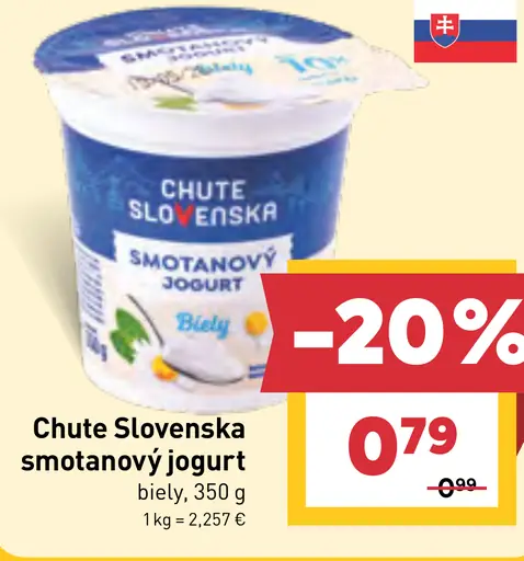 Chute Slovenska smotanový jogurt biely