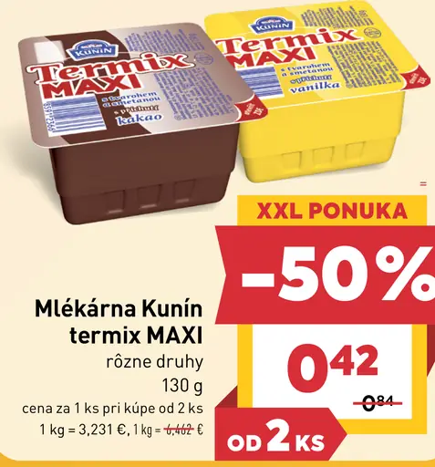 Mlékárna Kunín Termix MAXI rôzne druhy