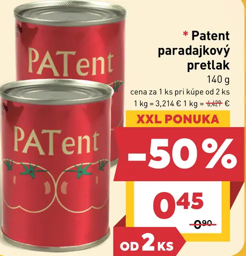PATent Paradajkový pretlak