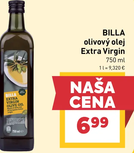 BILLA Olivový olej Extra Virgin