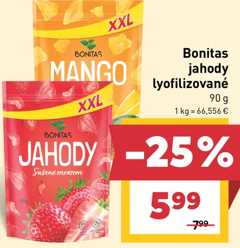 Bonitas lyofilizované jahody