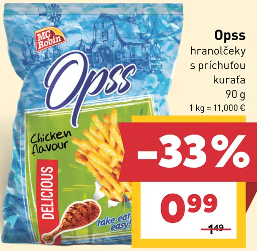 Opss hranolčeky s príchuťou kur שťa