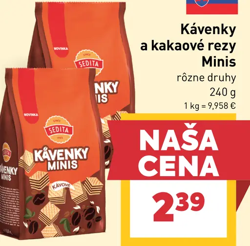Sedita Kávenky a kakaové rezy Minis