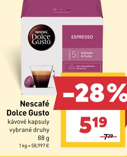 Nescafé Dolce Gusto kávové kapsuly vybrané druhy
