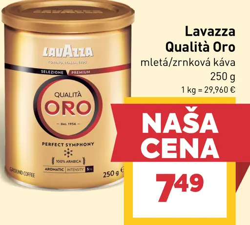 Lavazza Qualita Oro Pražená zrnková káva
