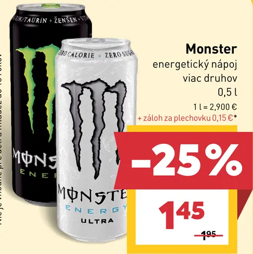 Monster energetický drink viac druhov