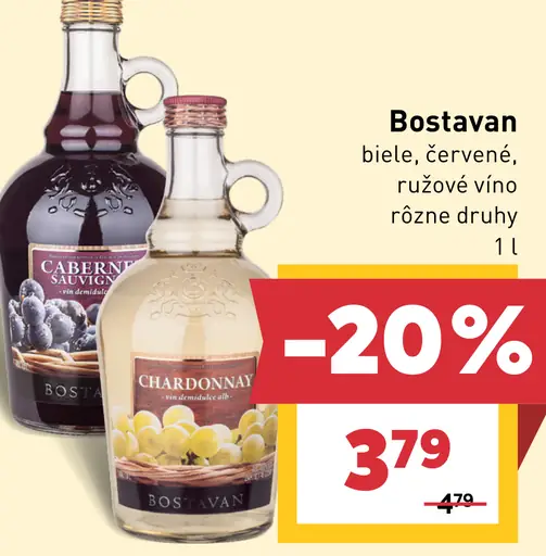 Bostavan biele, červené, ružové víno rôzne druhy