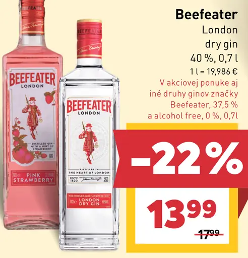 Beefeater London Dry gin s tonikom