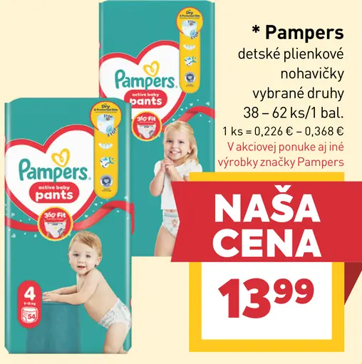 Pampers Detské plienkové nohavičky