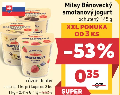 Milsy Bánovecký smotanový jogurt marhuľa