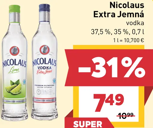 Nicolaus Extra jemná vodka 38%