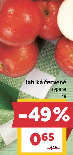 Jablká červené sypané