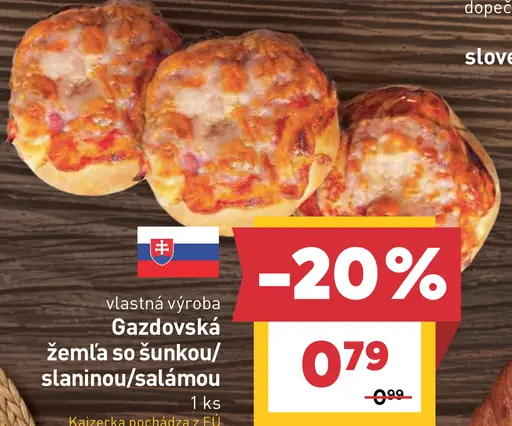 Gazdovská žemla so šunkou, slaninou a salámou