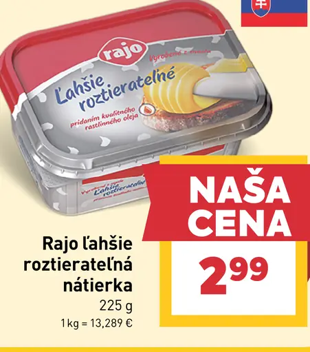 Rajo Ľahšie roztierateľná nátierka