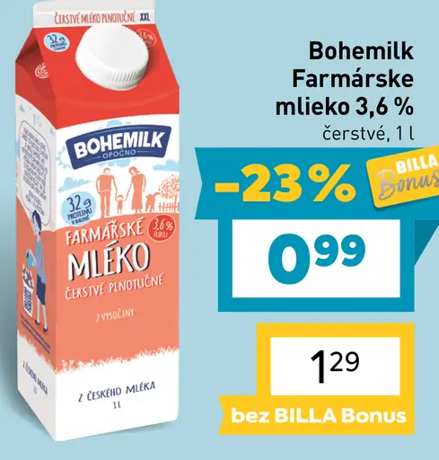Bohemilk Farmárske mlieko