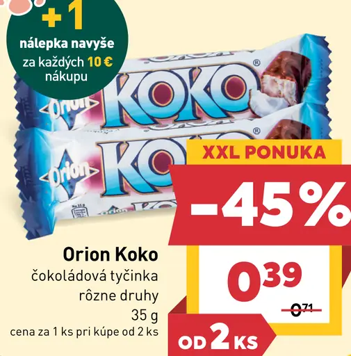 Orion Koko čokoládová tyčinka rôzne druhy