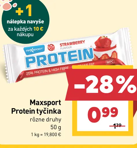 MaxSport proteín tyčinka rôzne druhy