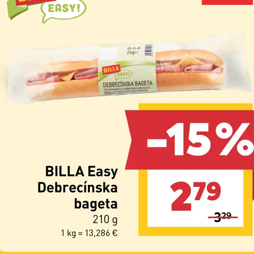 BILLA Easy Debrecínska bageta