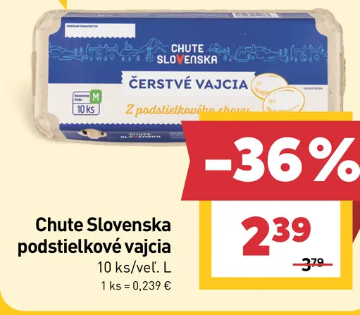 Chute Slovenska podstielkové vajcia