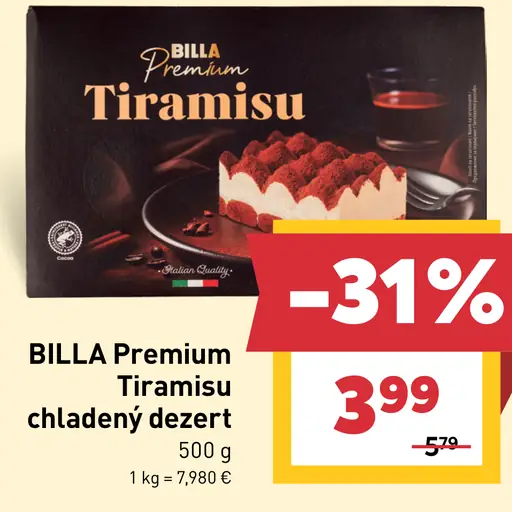BILLA Premium Tiramisu chladený dezert