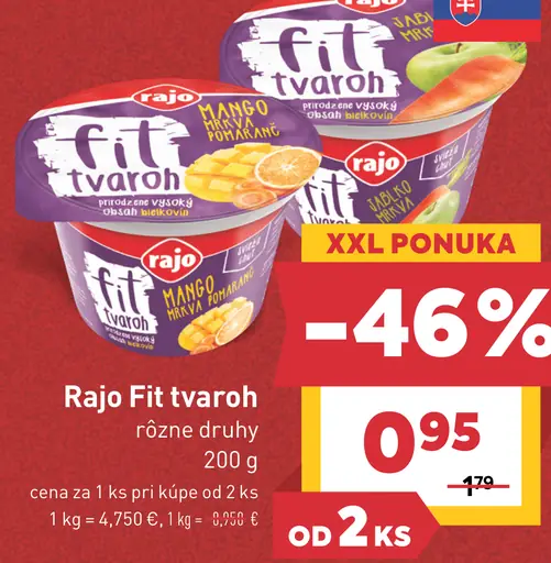 Rajo Fit tvaroh rôzne druhy
