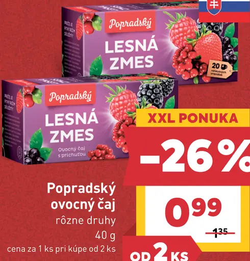 Popradský Lesná zmes ovocný čaj s príchuťou