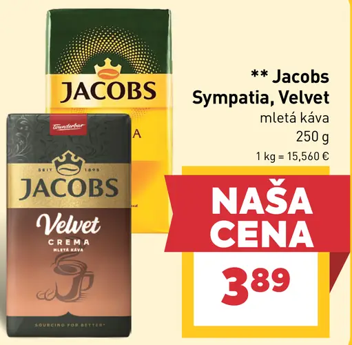 Jacobs Velvet mletá káva