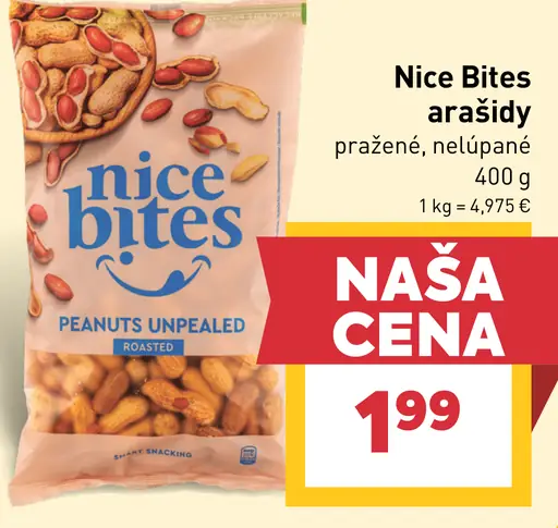 Nice bites arašidy pražené, solené