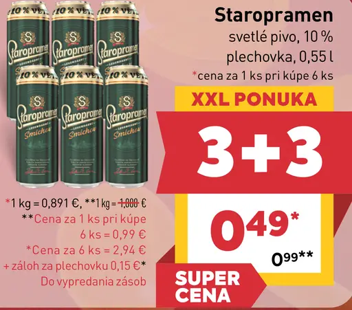 Staropramen Svetlé pivo 10 % plechovka