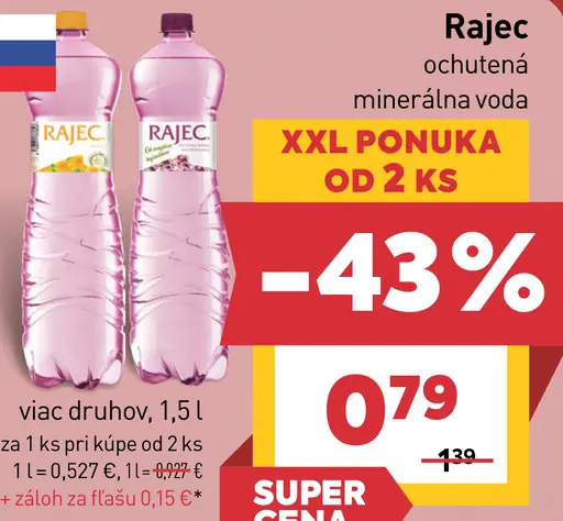 Rajec ochutená minerálna voda rôzne druhy