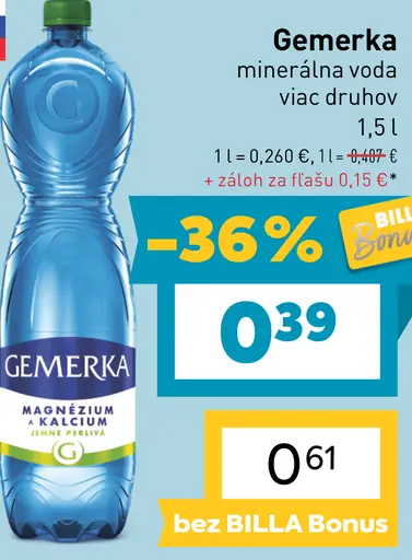 Gemerka minerálna voda – Magnézium a Kalcium