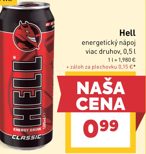 Hell Classic energetický nápoj