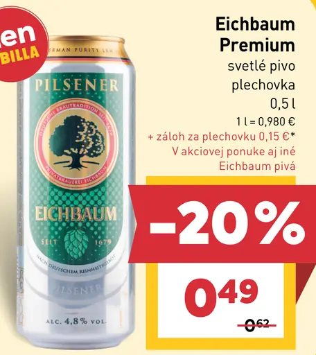 Eichbaum Premium svetlé pivo plechovka