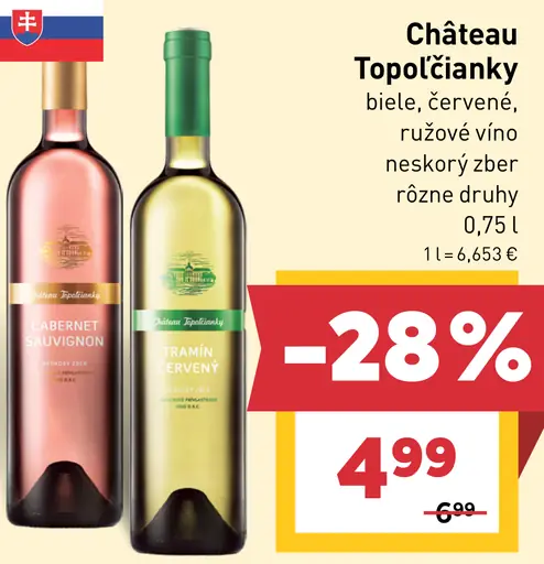 Château Topoľčianky víno Noir, biele, červené, ružové
