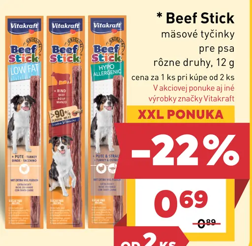Beef Stick mäsové tyčinky pre psa rôzne druhy