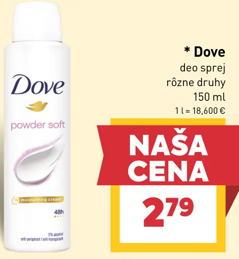 Dove Powder Soft dezodorant v spreji