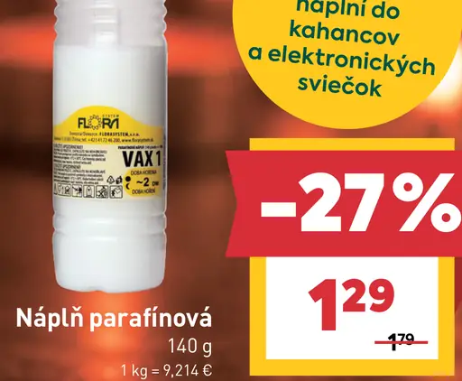 Náplň parafínová