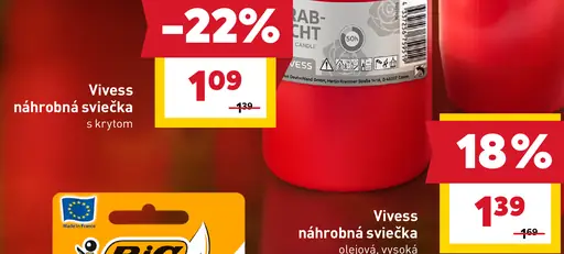 Vivess náhrobná sviečka červená