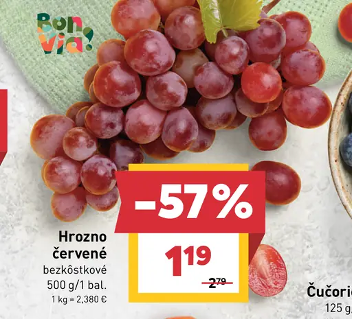 Hrozno červené bezkôstkové
