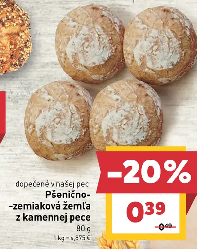 Pšenično-zemiaková žemľa z kamennej pece