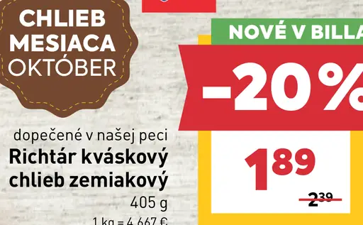 Richtár kváskový chlieb zemiakový