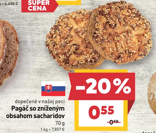 Pagáč so zníženým obsahom sacharidov